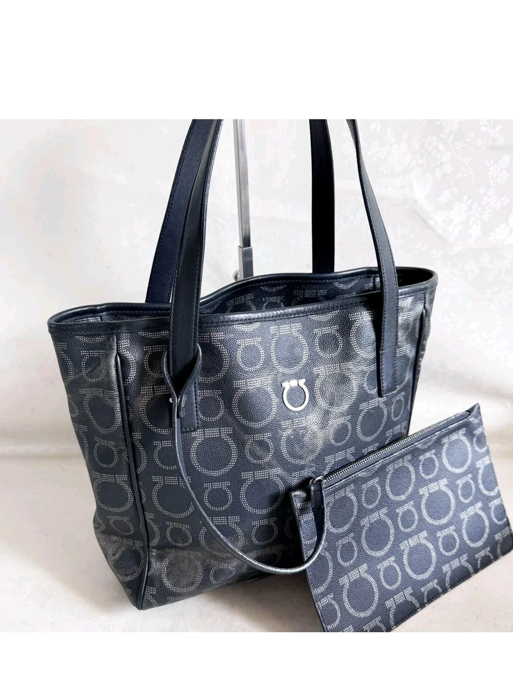 Salvatore Ferragammo Tote Bag with Matching Pouch